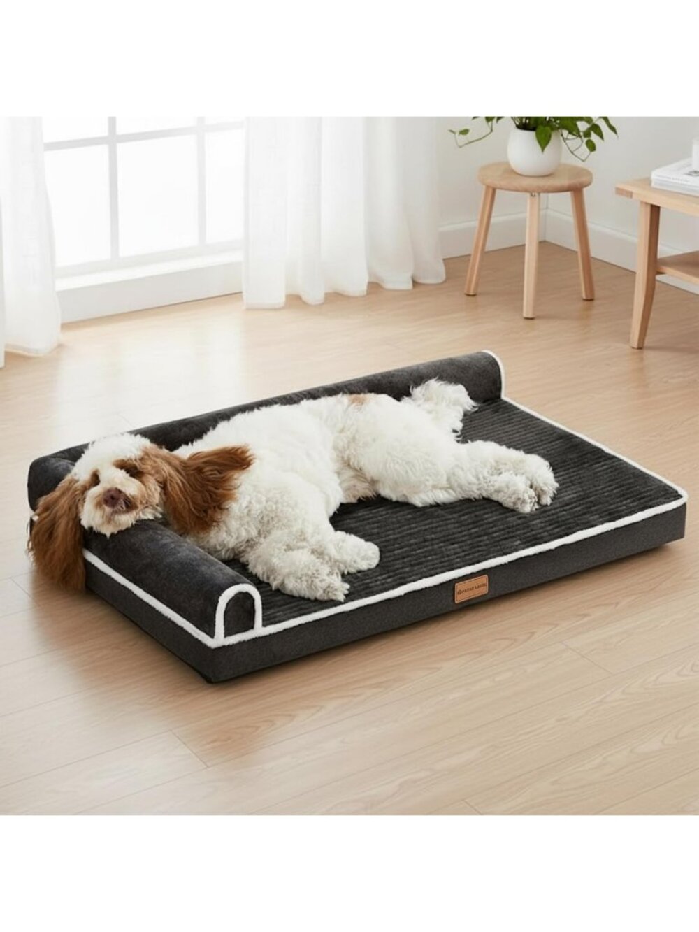Large Orthopedic Dog Bed 36''x24'' Waterproof Bolster Non-Slip Soft Crate Mat